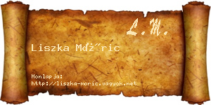 Liszka Móric névjegykártya